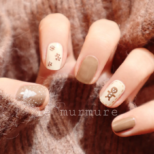 Christmas Nail Arts Ideas 2021 Gingerbread Cookie