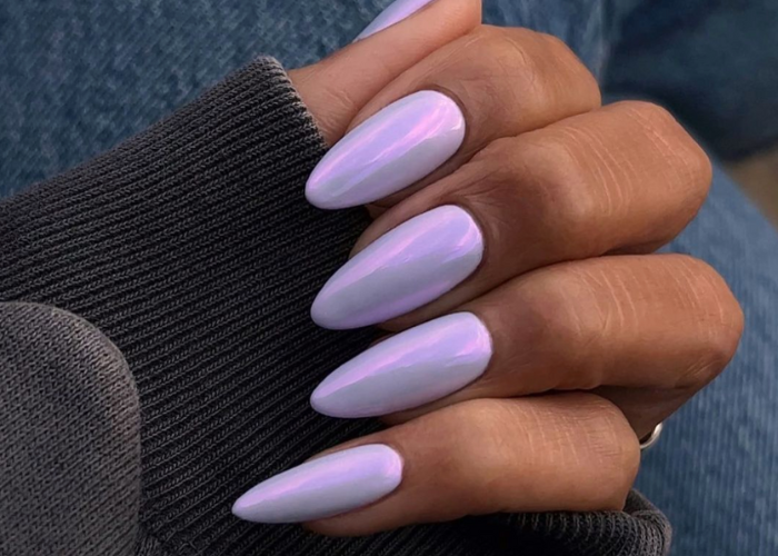 lavender latte nails 
