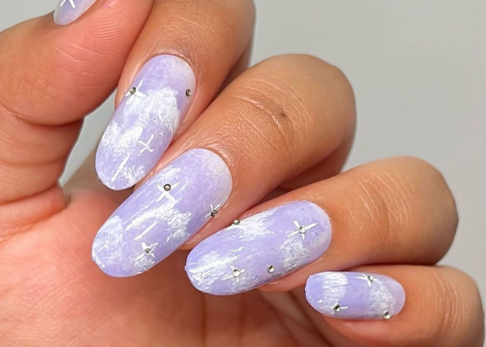 lavender latte nails 
