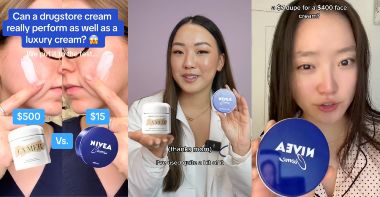 nivea creme, creme de la mer dupe